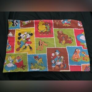 Vintage Pacific Disney Pillowcase Mickey Minnie Donald Daisy Bambi Robin Hood